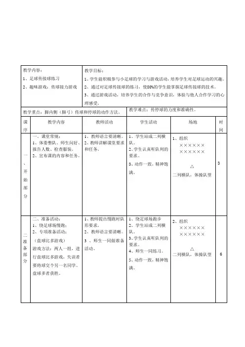 小学足球课教案