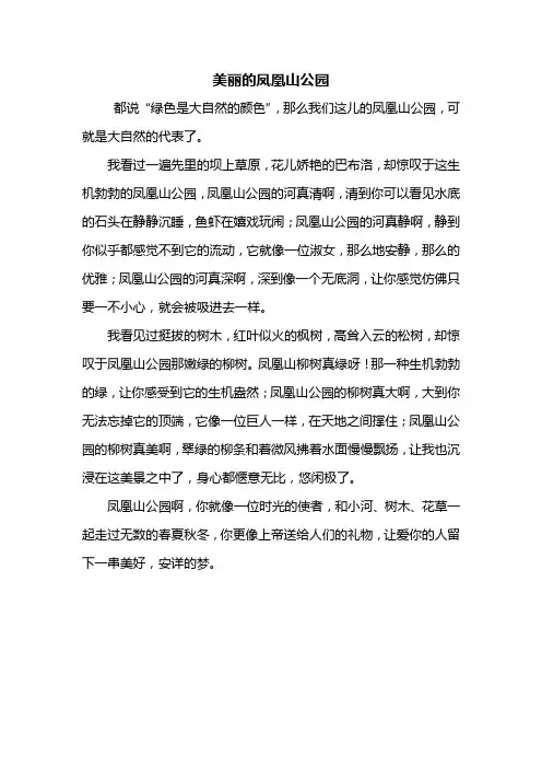 六年级作文：美丽的凤凰山公园作文400字