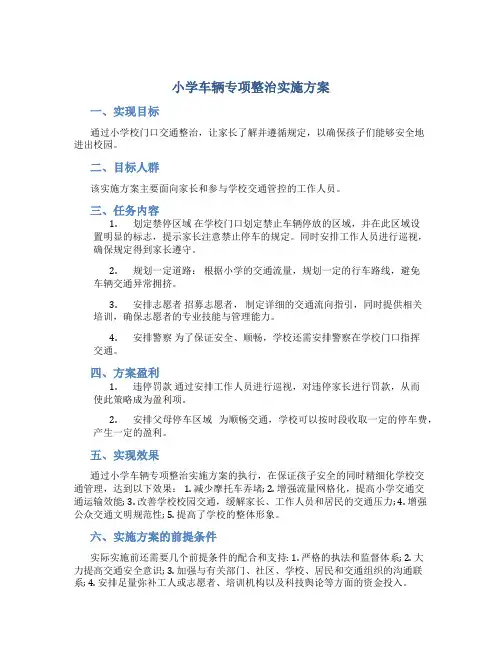 小学车辆专项整治实施方案