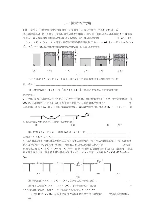 (完整word)上海初中物理专题复习(情景分析专题)