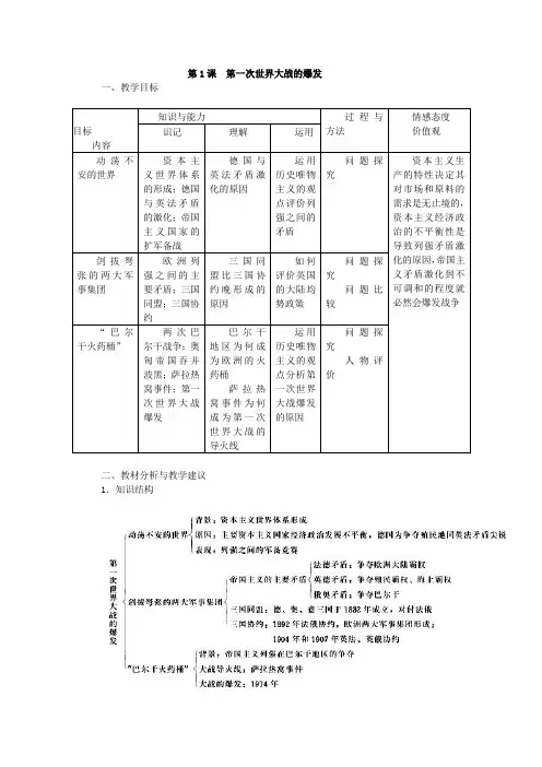 第1课 第一次世界大战的爆发