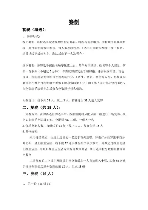 校园十佳歌手赛制