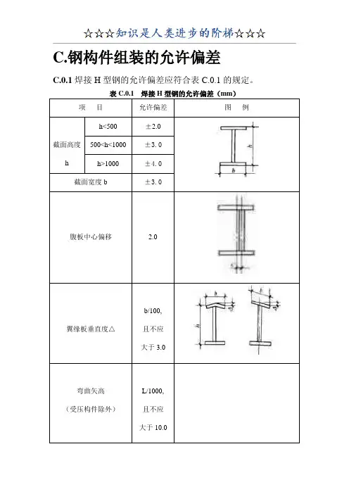钢结构允许误差标准