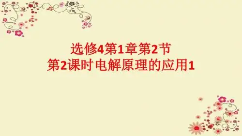鲁科版高中化学选修4第1章第2节第2课时电解原理的应用课件1 (共33张PPT)