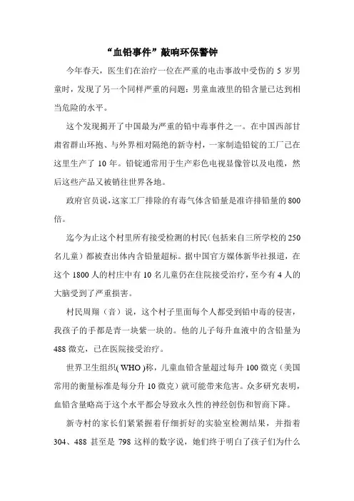 血铅事件