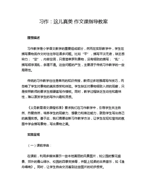 习作：这儿真美 作文课指导教案