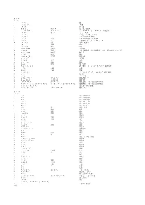 大家日语1单词汇总