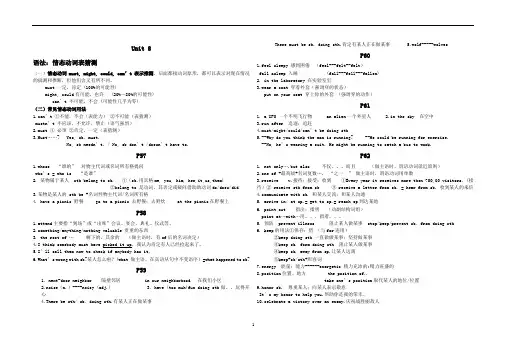 人教版九年级英语unit8知识总结