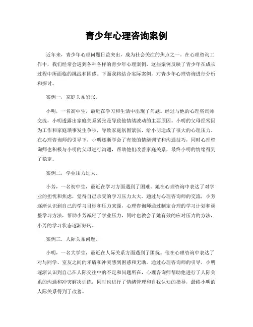 青少年心理咨询案例