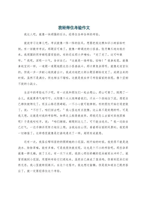 我经得住考验作文