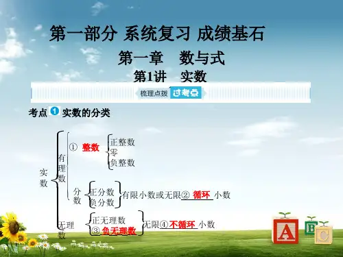【精品】山东省泰安市2019年中考数学一轮复习第一部分系统复习成绩基石第一章数与式第1讲实数课件