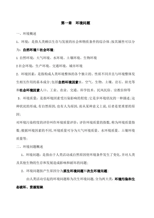 环境保护知识点汇总