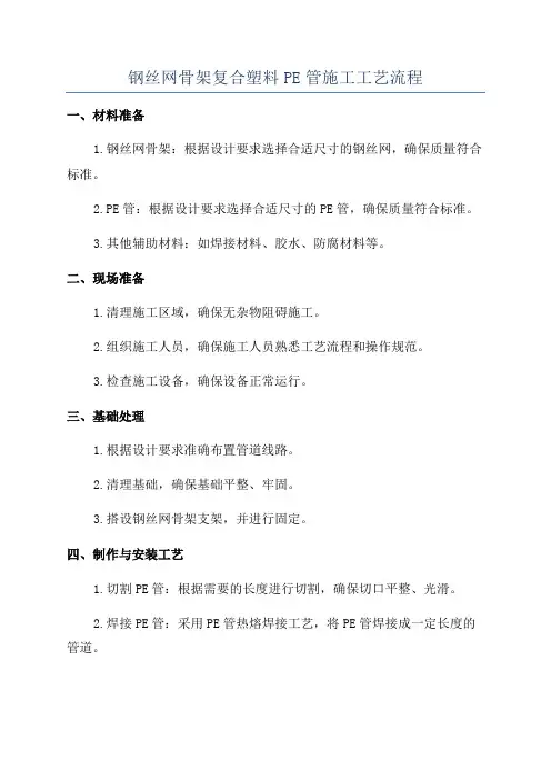 钢丝网骨架复合塑料PE管施工工艺流程