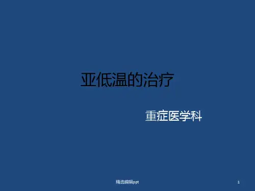 亚低温的治疗ppt课件