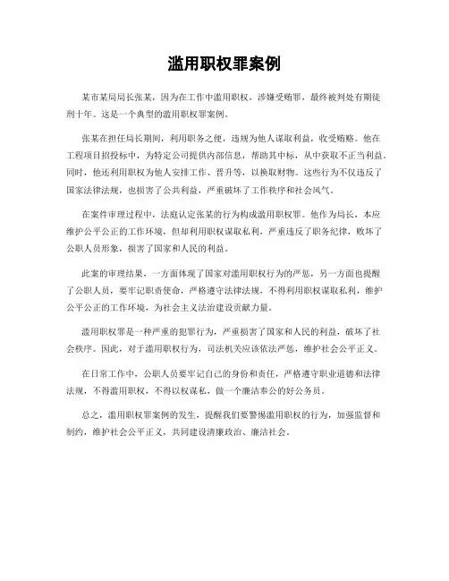 滥用职权罪案例