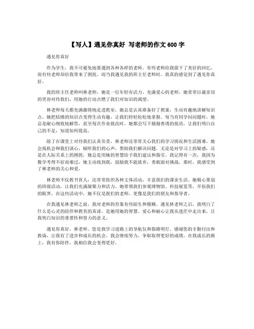 【写人】遇见你真好 写老师的作文600字
