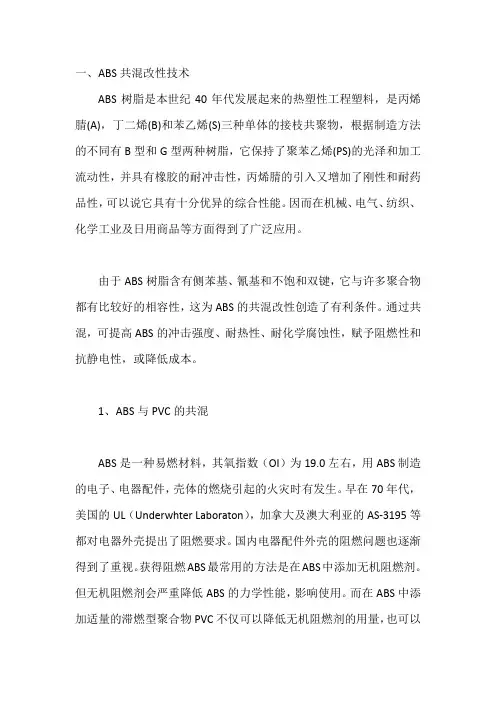 国内ABS的改性技术进展