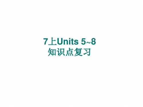 译林版英语七年级上册5-8单元复习要点课件