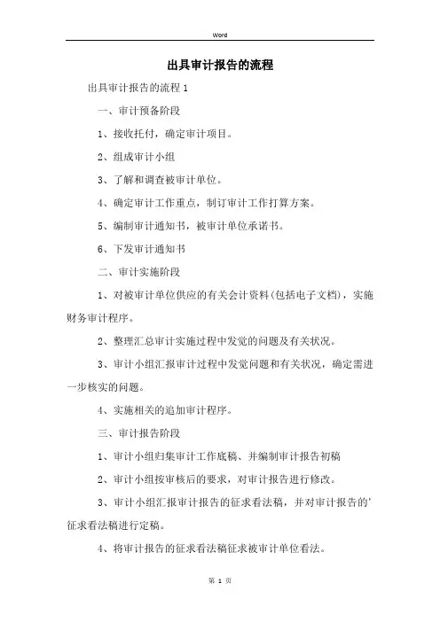 出具审计报告的流程