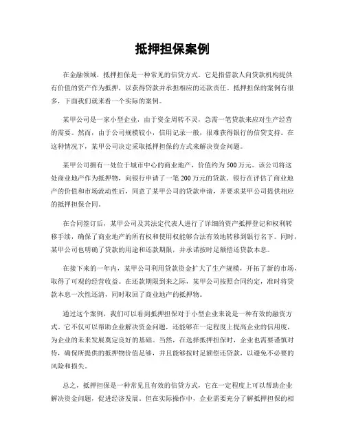 抵押担保案例