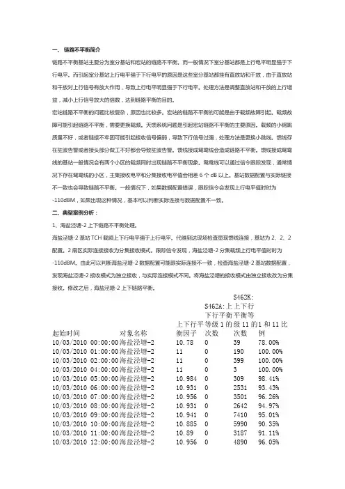 上下行不平衡处理方法及案例