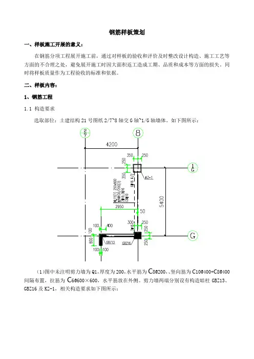 钢筋样板策划