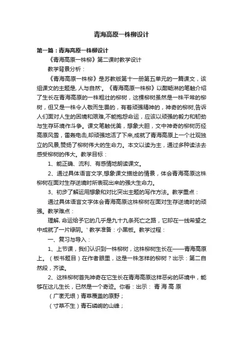 青海高原一株柳设计