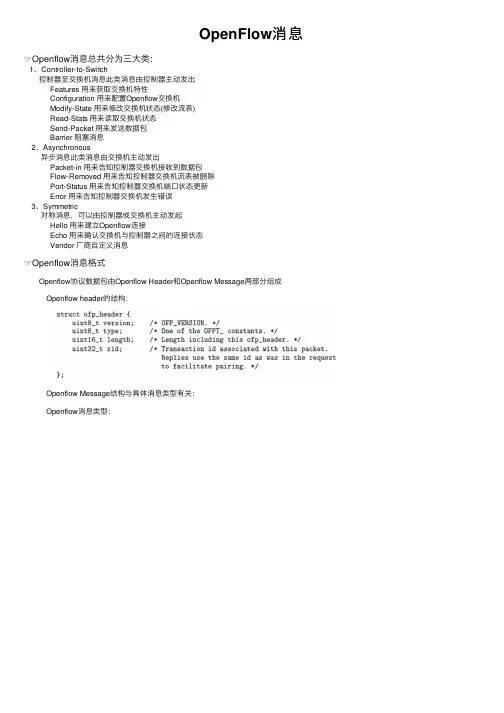 OpenFlow消息