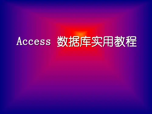 Access数据库实用教程(第1章)