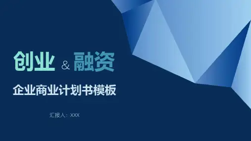 商业计划书创业融资简约PPT模板