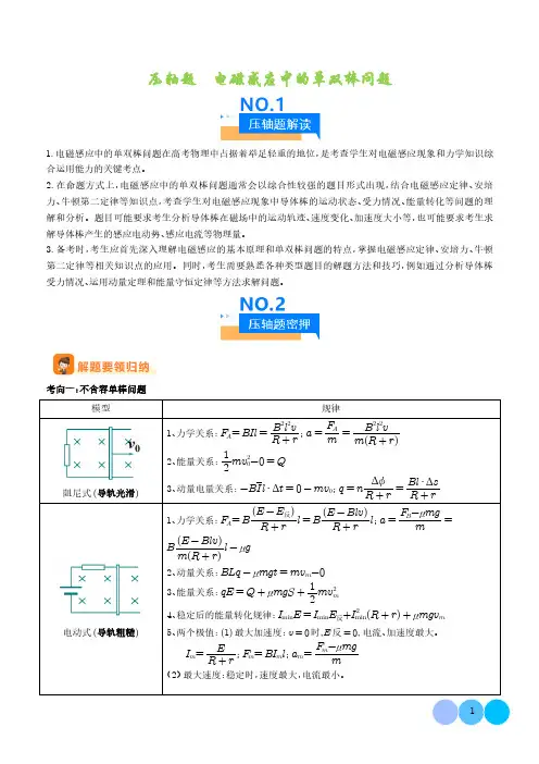 电磁感应中的单双棒问题(解析版)-2024年高考物理压轴题专项训练