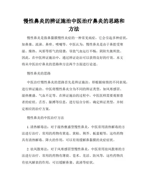 慢性鼻炎的辨证施治中医治疗鼻炎的思路和方法