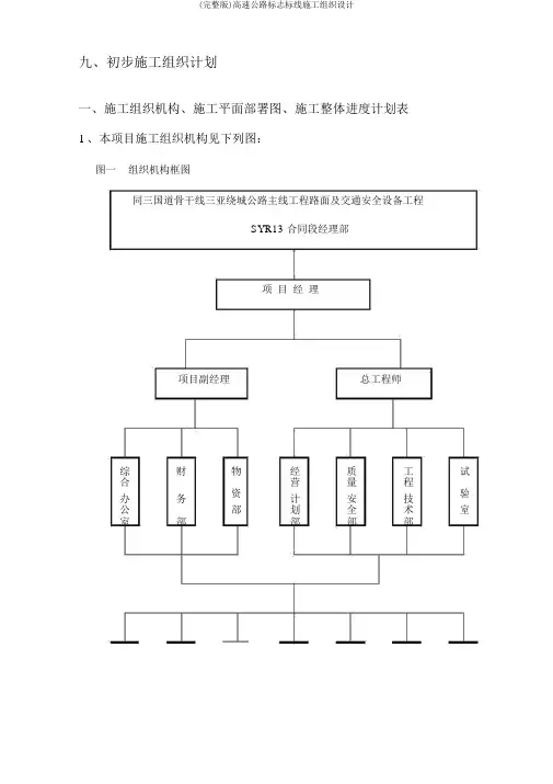(完整版)高速公路标志标线施工组织设计