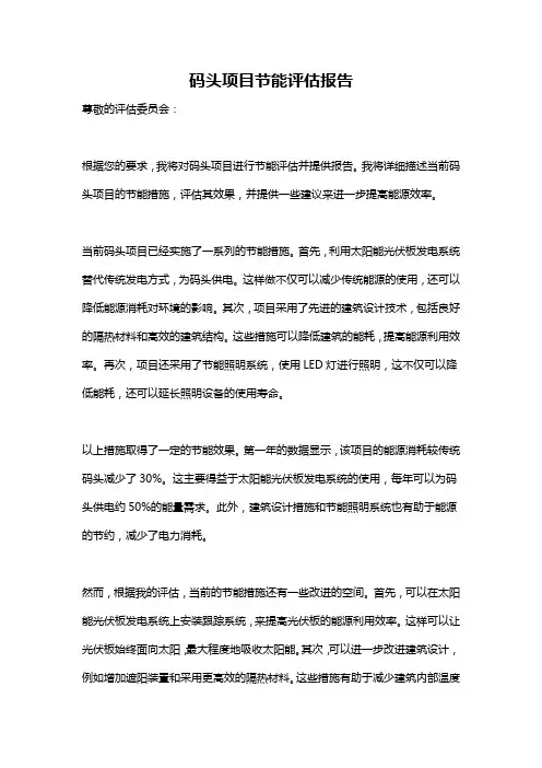 码头项目节能评估报告