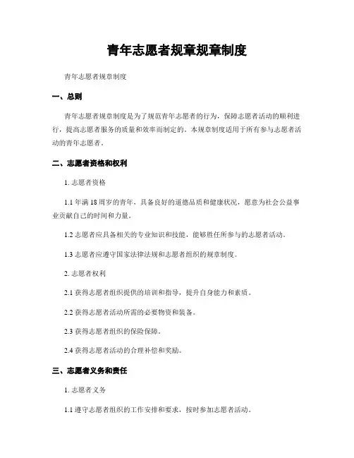 青年志愿者规章规章制度