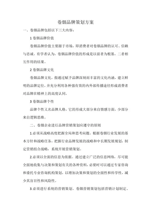 卷烟品牌策划方案