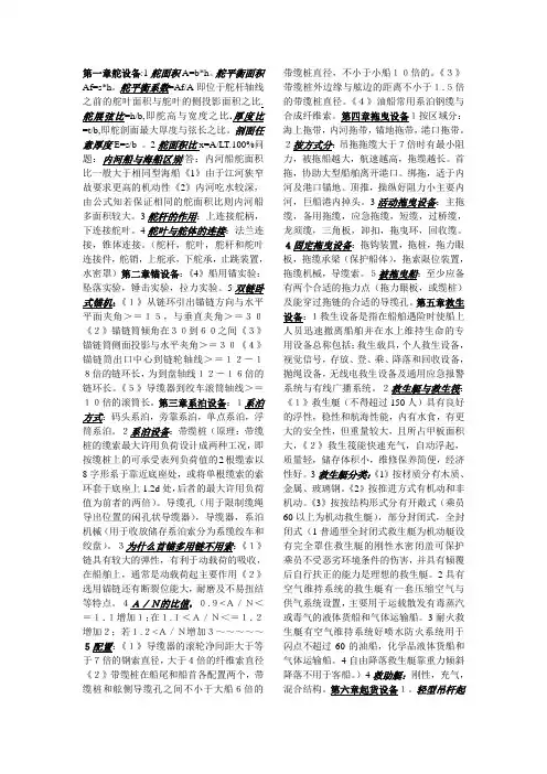 武汉理工大学自考本科-舾装终极笔记