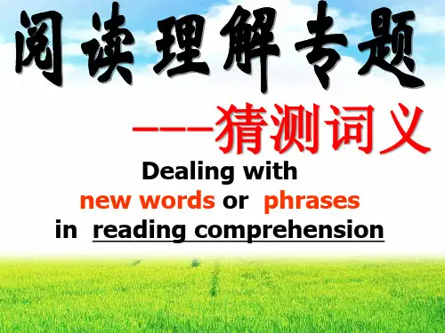 2023届高三英语二轮复习之猜测词义的技巧课件