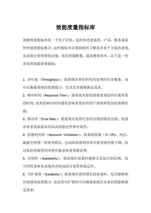效能度量指标库