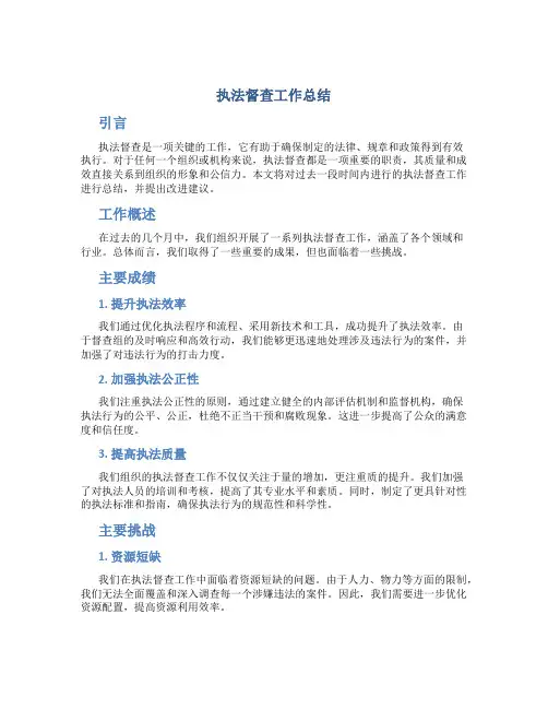 执法督查工作总结