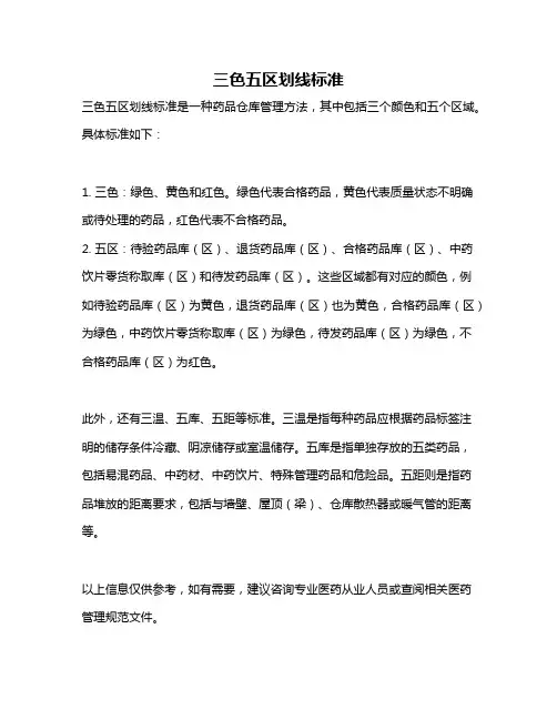 三色五区划线标准