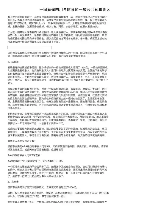 一图看懂四川各区县的一般公共预算收入