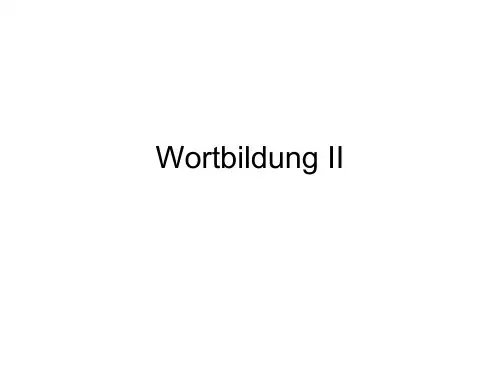 【德语语言学】【构词法】wortbildung
