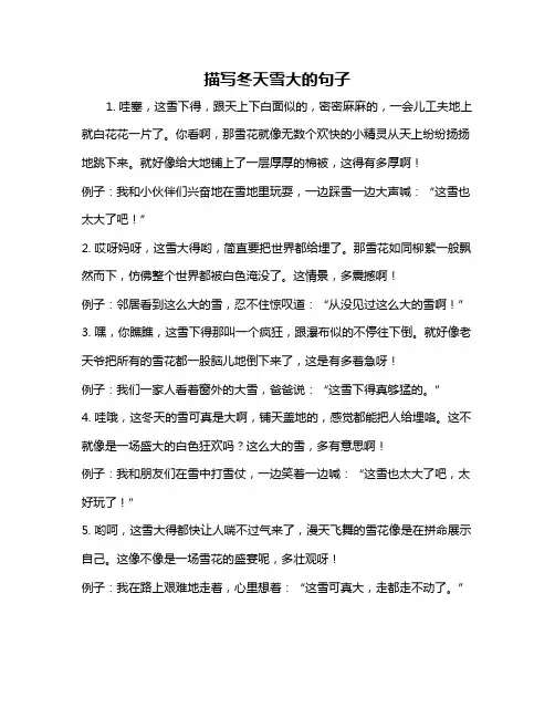 描写冬天雪大的句子