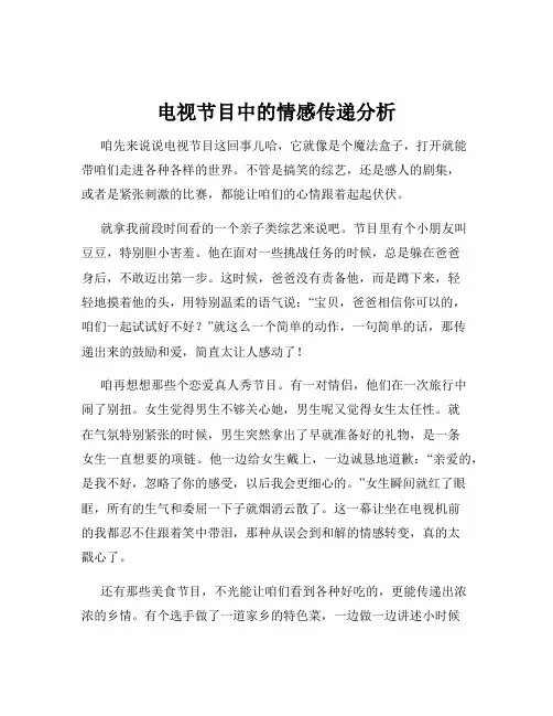 电视节目中的情感传递分析