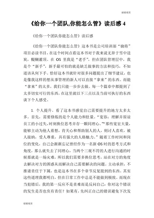 《给你一个团队,你能怎么管》读后感.doc
