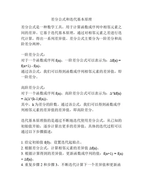 差分公式和迭代基本原理