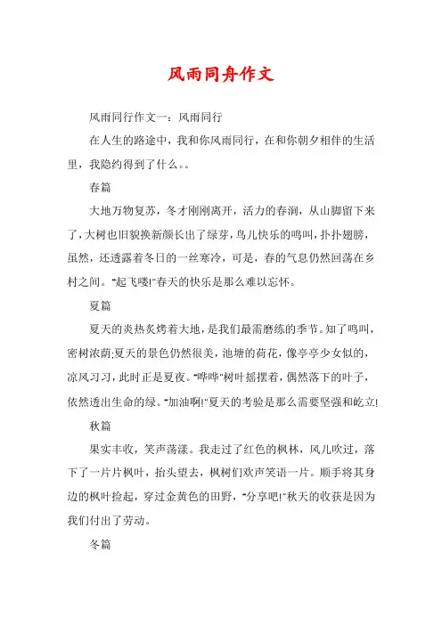 风雨同舟作文