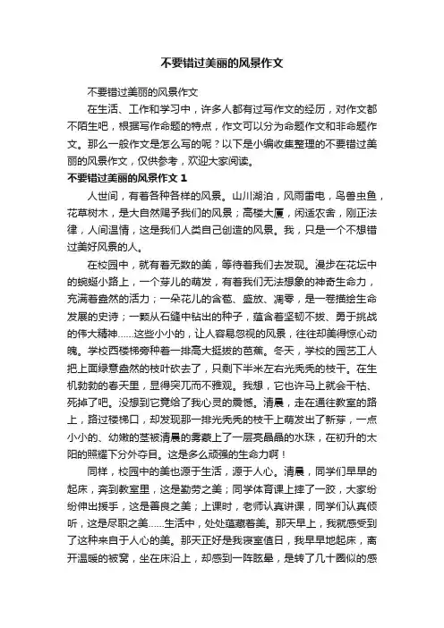 不要错过美丽的风景作文