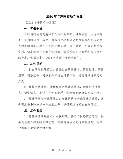 2024年“净网行动”方案